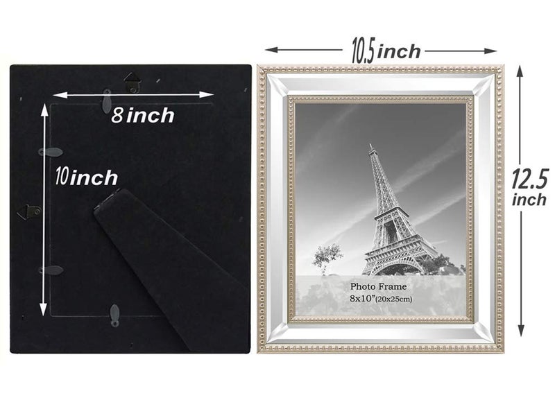 Meetart 8x10 2 Pack Mirror Photo Frames Sets for Wall Pictures Decor or Table Stand - Image 5